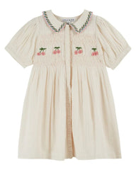 Emile & Ida Cream Smocked Dress