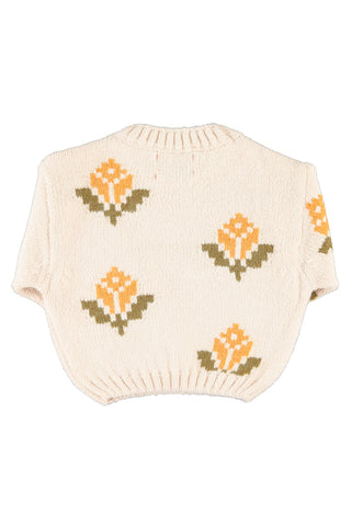 Piupiuchick Ecru Flowers Jacquard Sweater