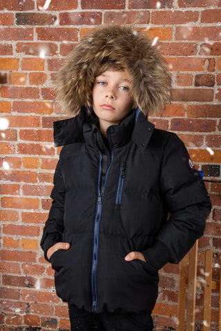 Ellabee Black Raccoon Andres Down Coat