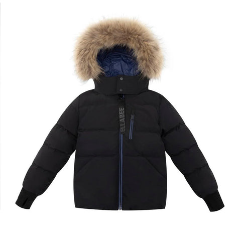 Ellabee Black Raccoon Andres Down Coat