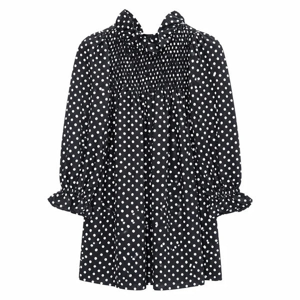 Piccola Ludo Black Polka Dot Girella Dress