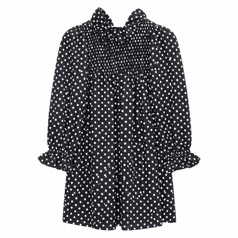 Piccola Ludo Black Polka Dot Girella Dress