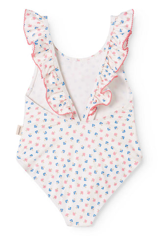 MARMAR COPENHAGEN PALE PINK TINY FLOWER RUFFLE SWIMSUIT