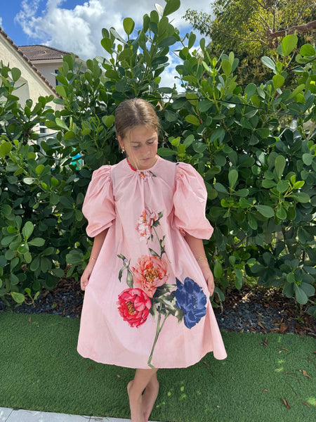 Olivia Rohde Rose Pink Flower Print Dress