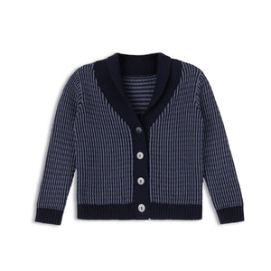 Looms Navy/Blue Thin Stripe Cardigan