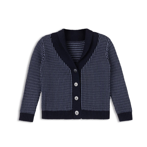 Looms Navy/Blue Thin Stripe Cardigan
