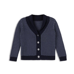 Looms Navy/Blue Thin Stripe Cardigan