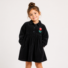 Wander & Wonder Black Corduroy Lotte Dress
