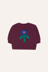 The Campamento Burgundy Big Blue Daisy Sweatshirt