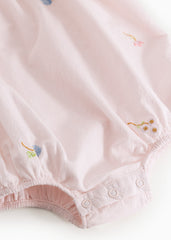 MarMar Pink Summer Embroidery Rosetta Romper
