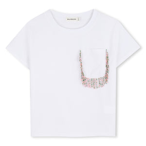 Billieblush Beaded White Pocket T-shirt