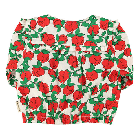 Piupiuchick Ecru/Red Roses Print Blouse