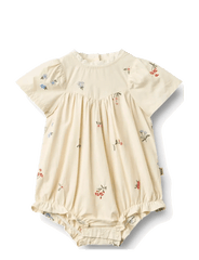 Wheat Ivory Embroidery Flowers Margit Romper