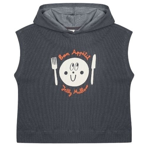 Jelly Mallow Charcoal Plate Waffle Sleeveless Hoodie T-Shirt