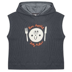 Jelly Mallow Charcoal Plate Waffle Sleeveless Hoodie T-Shirt