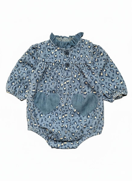 Louis Louise Denim Leopard Sylvette Romper