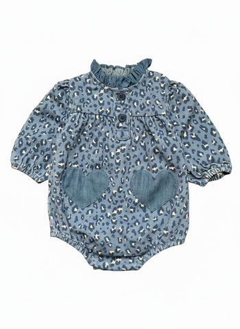 Louis Louise Denim Leopard Sylvette Romper