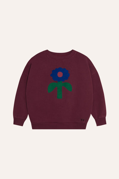 The Campamento Burgundy Big Blue Daisy Sweatshirt