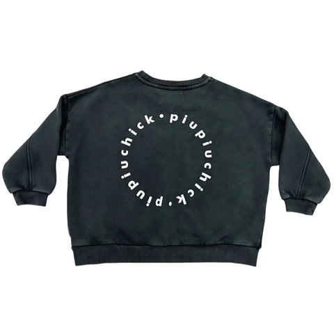 Piupiuchick Faded Black Logo Sweatshirt
