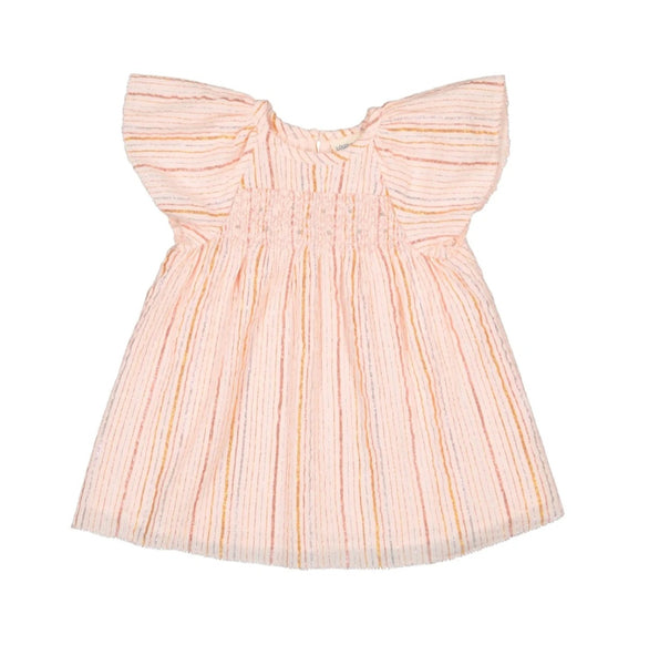 Louis Louise Pink Crepe Stripe Donna Dress
