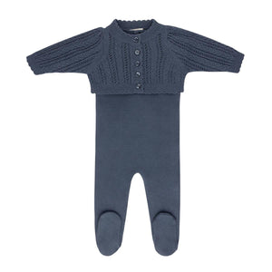 Looms Blue Cable Knit Overall