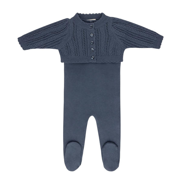 Looms Blue Cable Knit Overall