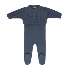 Looms Blue Cable Knit Overall