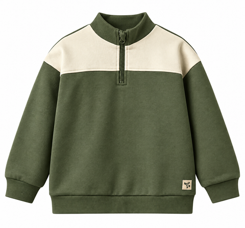 Wheat Thyme Half Zip Sweatshirt