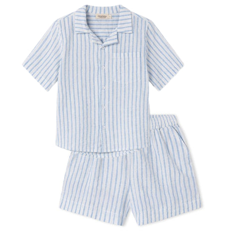 MarMar Surf Blue Stripe Tage Pinon Shorts Set