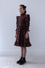 Steph Wallpaper Print Cord Shirred Dress