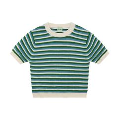 Fub Ecru/Sea/Pine Structure Top & Sea Baby lace Shorts Set