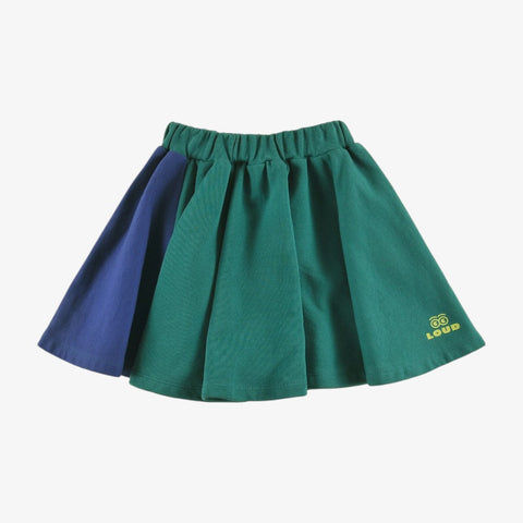 Loud Apparel Green Color Block Skirt
