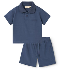 Marmar Vintage Blue Tad Polo & Paulo Shorts Set