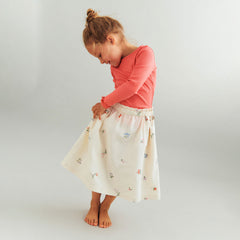 Wheat Ivory Embroidery Flowers Nora skirt