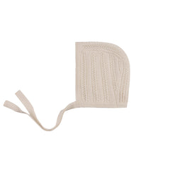 Loom Ivory Cable Pointelle Footie & Bonnet