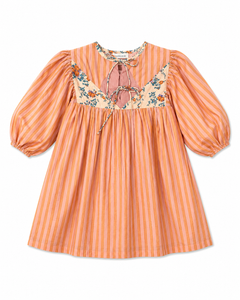 Louis Louise Pink/Orange Big Stripe Pauly Dress