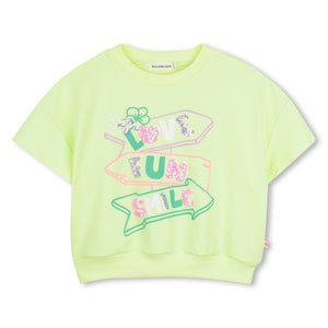 Billieblush Green Lemon Love Fun Smile SS Sweatshirt