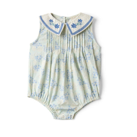 Lali Kids Baby Sofia Romper-Minty Check