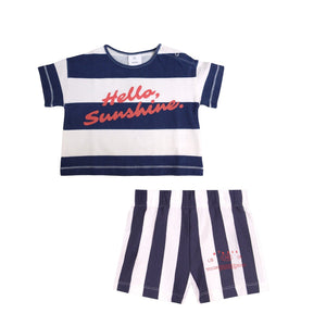 Wynken Navy/white Striped Worded Set