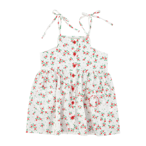 PIUPIUCHICK IVORY/RED FLORAL BUTTON JUMPER