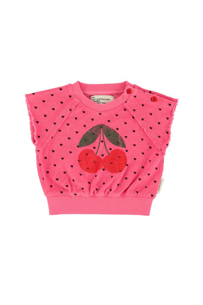 Piupiuchick Sleeveless cherry heart top