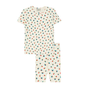 The Campamento Ecru Small Flowers All Over T-Shirt & Legging Set