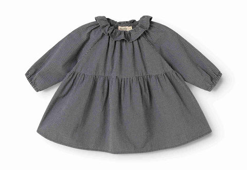 MarMar Pigeon Blue Check Dawson Dress