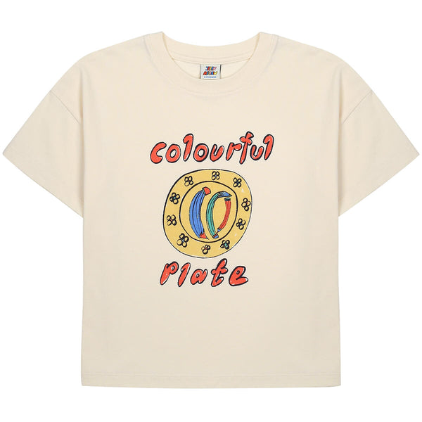 Jelly Mallow Ivory Colorful Plate T-Shirt
