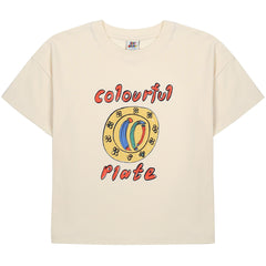 Jelly Mallow Ivory Colorful Plate T-Shirt