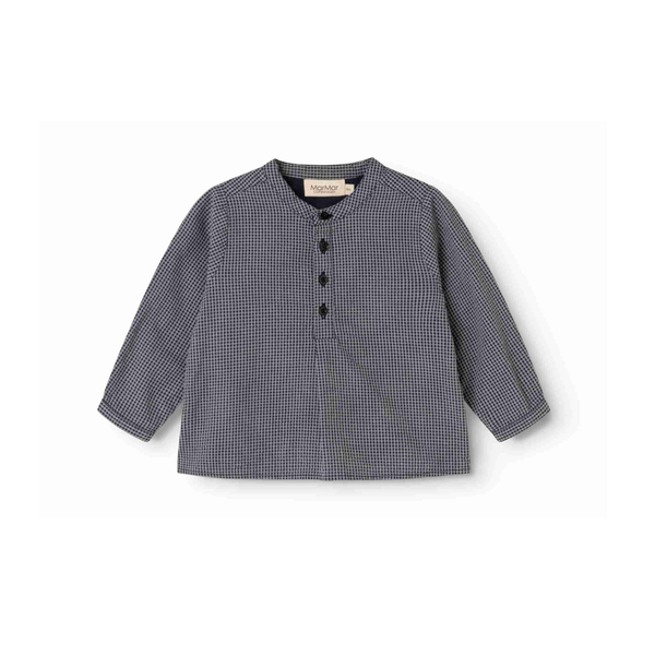 MarMar Pigeon Blue Check Totoro Shirt