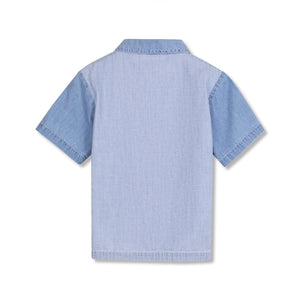 Wynken Pale Bleach Denim Panel Shirt