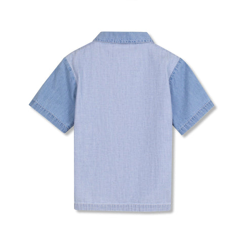 Wynken Pale Bleach Denim Panel Shirt