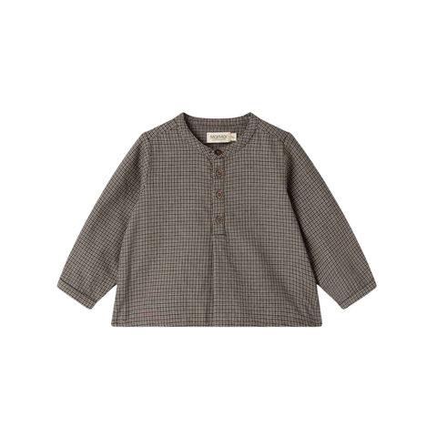 Marmar Houndstooth Check Totoro Infant Long Sleeve Shirt