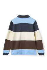 Copenhagen Colors Brown Striped Pique L/S Polo Shirt